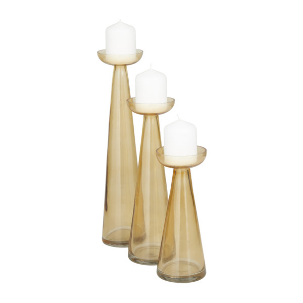 AllModern 3 Piece Glass Tabletop Candlestick Set & Reviews Wayfair Canada